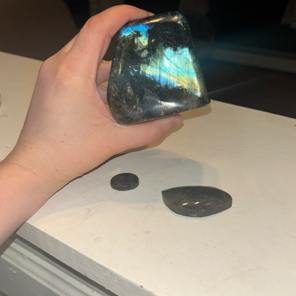 3 Polished Labradorite Stone Set